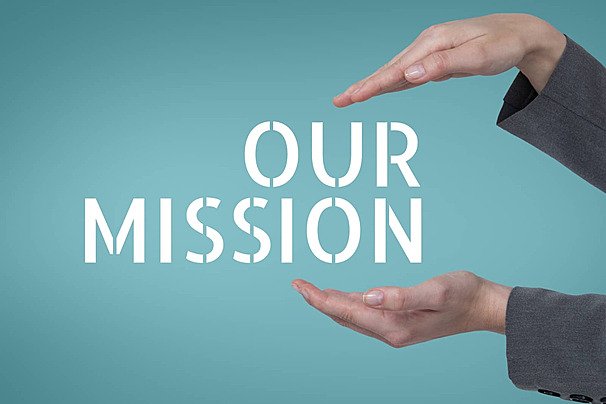 pngtree collaborative hands engaging with our mission statement on a blue background photo image 29622994